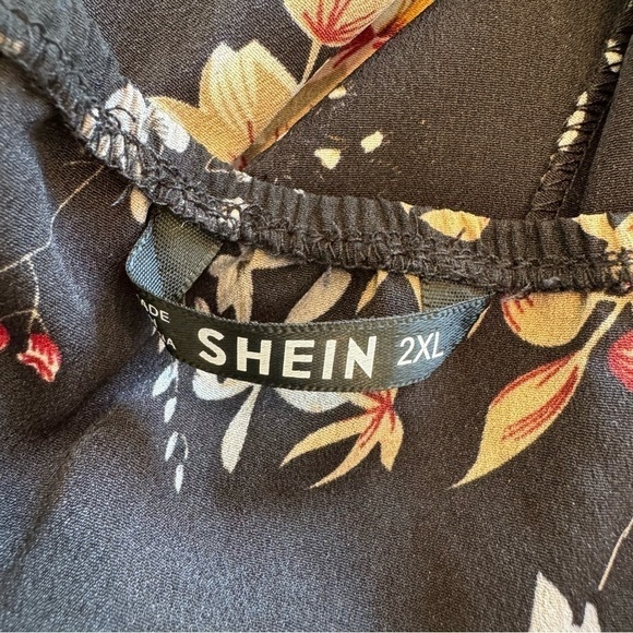 ๐6/$60, SHEIN Strapless, Black, Floral Onesie, 2XL - Picture 6 of 7